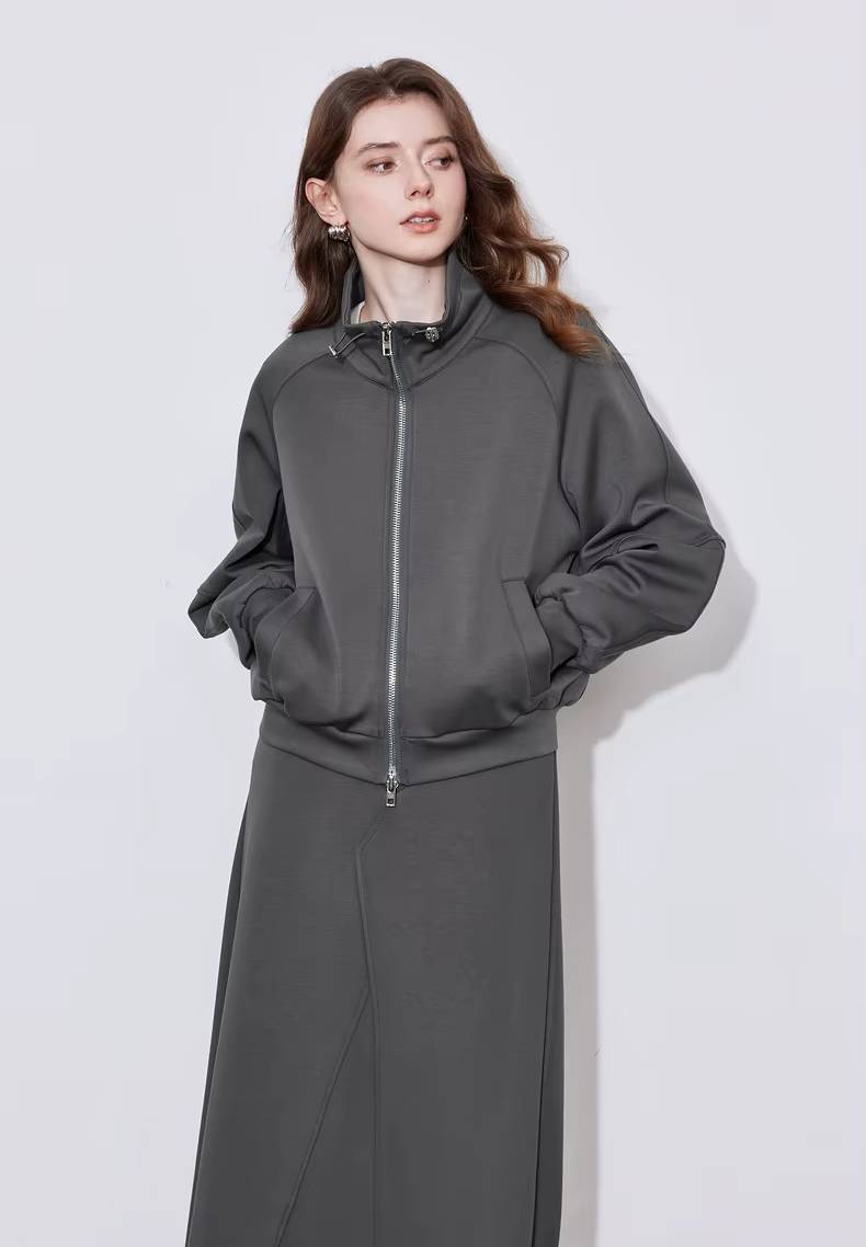Casual Mid-Calf Skirt With Hoodies Sweatshirt Two Piece Sets Mssza