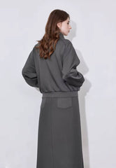 Casual Mid-Calf Skirt With Hoodies Sweatshirt Two Piece Sets Mssza