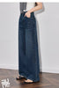 Casual Mid Waist High Street Wide Leg Full Length Straight Pants Mssza