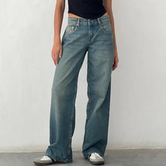 Casual Multi Button Placket Retro Elastic Slimming Stretch Jeans Mssza