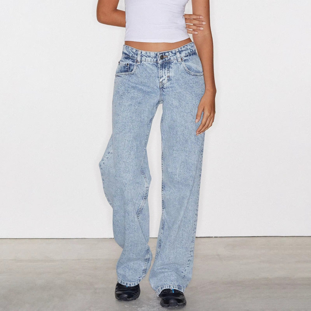 Casual Multi Button Placket Retro Elastic Slimming Stretch Jeans Mssza