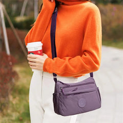 Casual Multi-Layer Solid Color Multi-Pocket Versatile for Commuting Travel Shopping Crossbody Bag Mssza