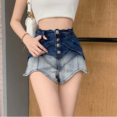 Casual Multiple Buckle Contrast Stitching Short Booty Shorts Mssza