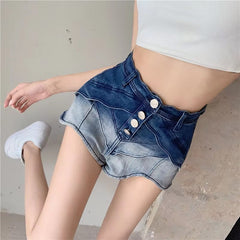 Casual Multiple Buckle Contrast Stitching Short Booty Shorts Mssza