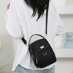 Casual Multiple Zip Pouch Chic Design Lightweight Nylon Shoulder Crossbody Bag Mssza