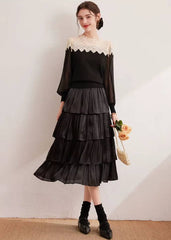 Casual Nail Bead Small High Collar Splicing Contrasting Flower Knitted Sweater Mssza