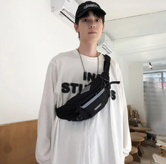Casual Nylon Eco-Friendly Waist Reflective Collage Student Crossbody Chest Bag Mssza
