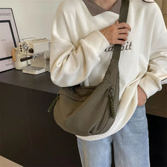 Casual Nylon Fabric High Capacity Leisure Versatile Hobos Messenger Crossbody Shoulder Bag Mssza