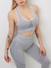 Nylon Seamless Shockproof Sports Fitness Yoga Crop Bra Mssza