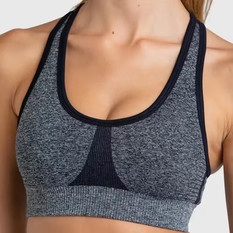 Nylon Seamless Shockproof Sports Fitness Yoga Crop Bra Mssza