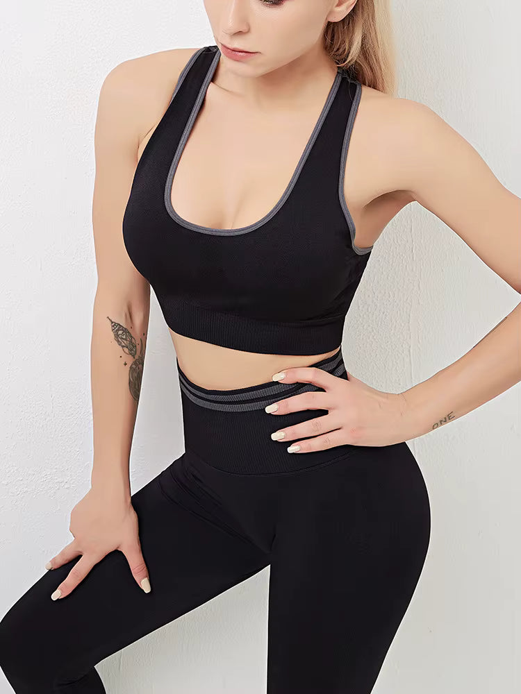 Nylon Seamless Shockproof Sports Fitness Yoga Crop Bra Mssza