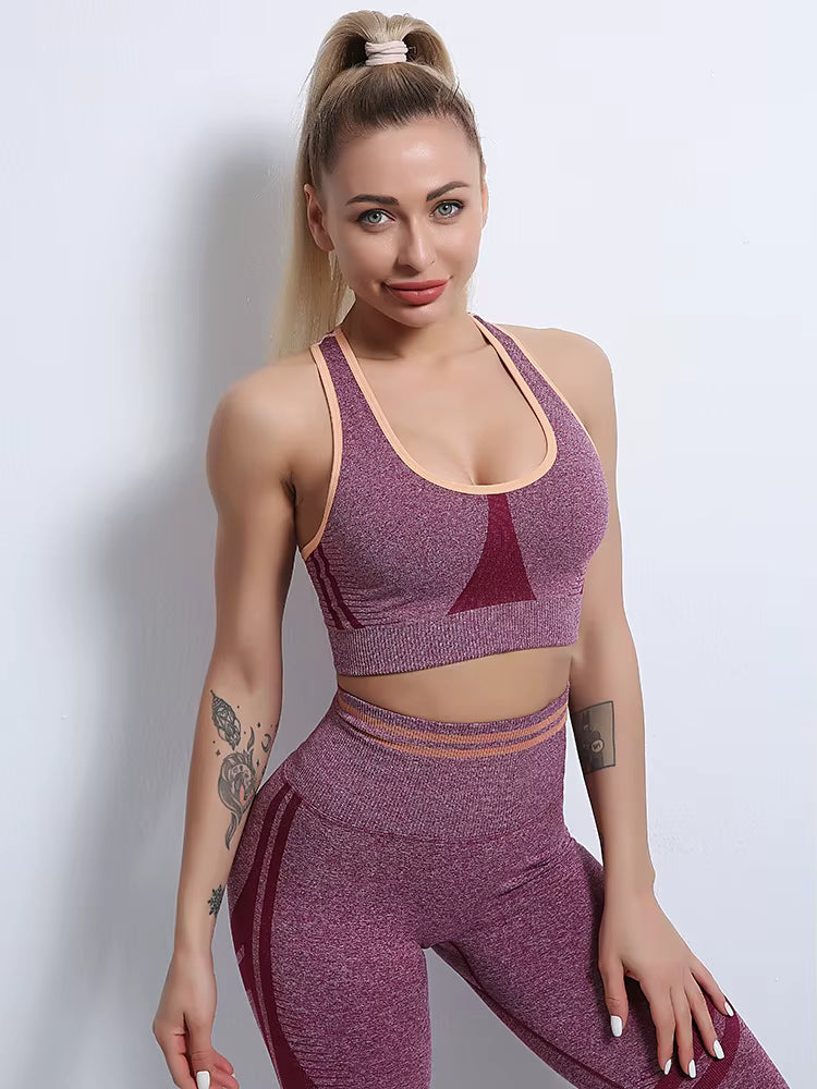 Nylon Seamless Shockproof Sports Fitness Yoga Crop Bra Mssza