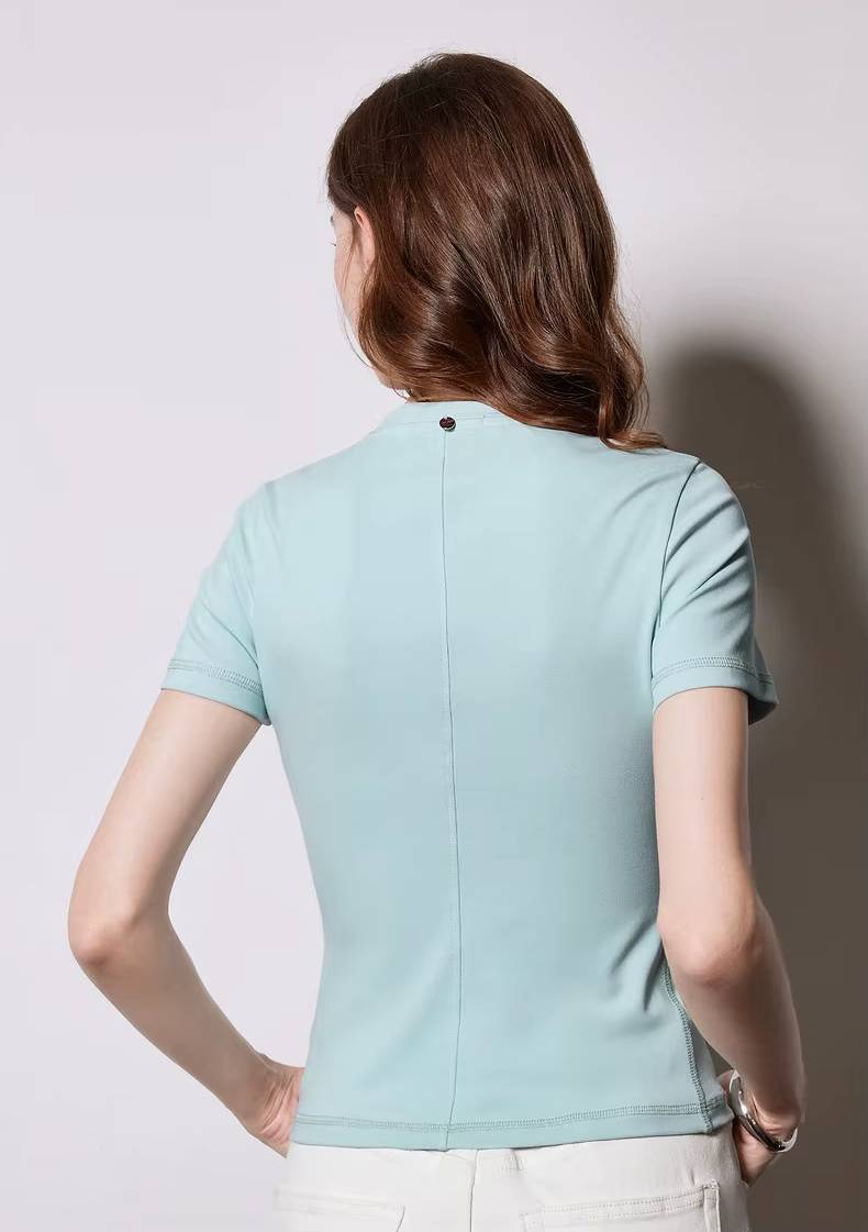 Casual O-Neck Short Sleeve Slim Fit Pullover Short T-shirt Mssza