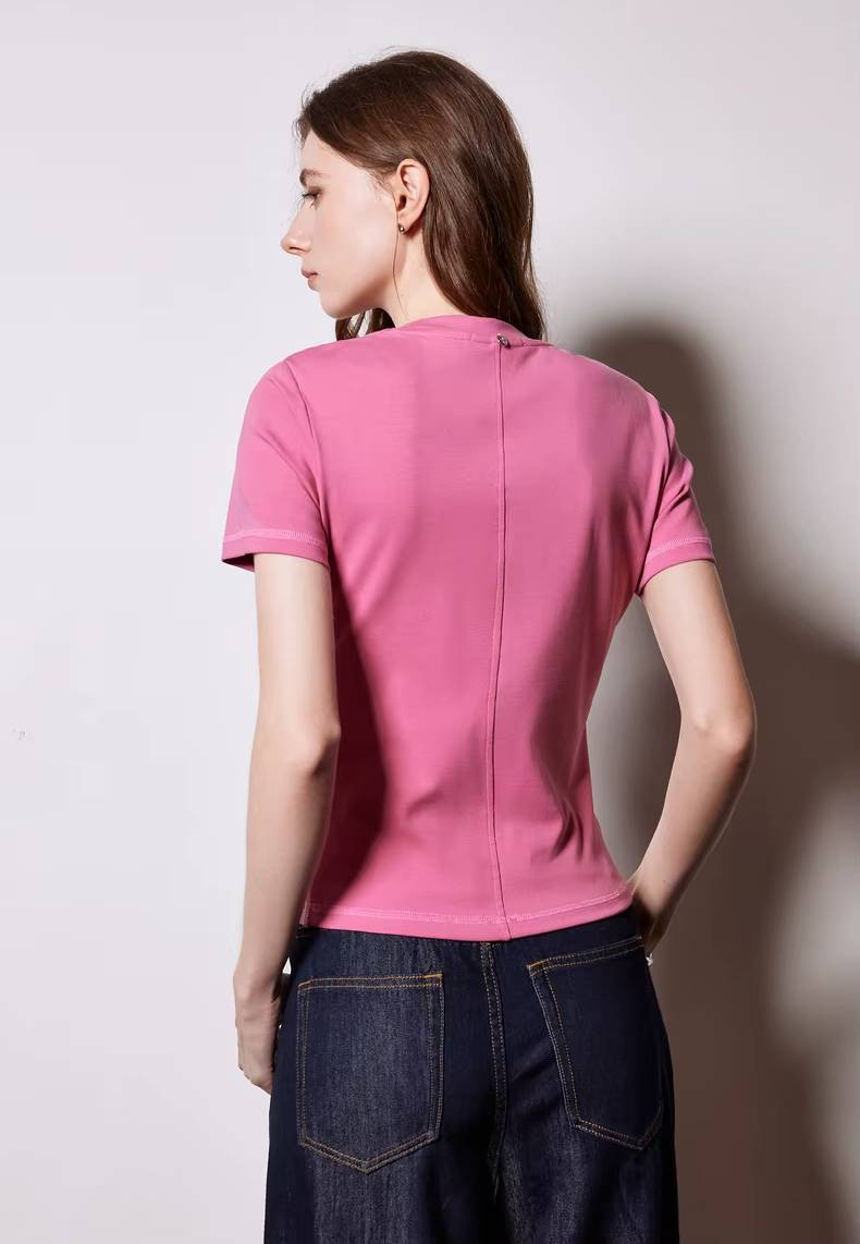 Casual O-Neck Short Sleeve Slim Fit Pullover Short T-shirt Mssza