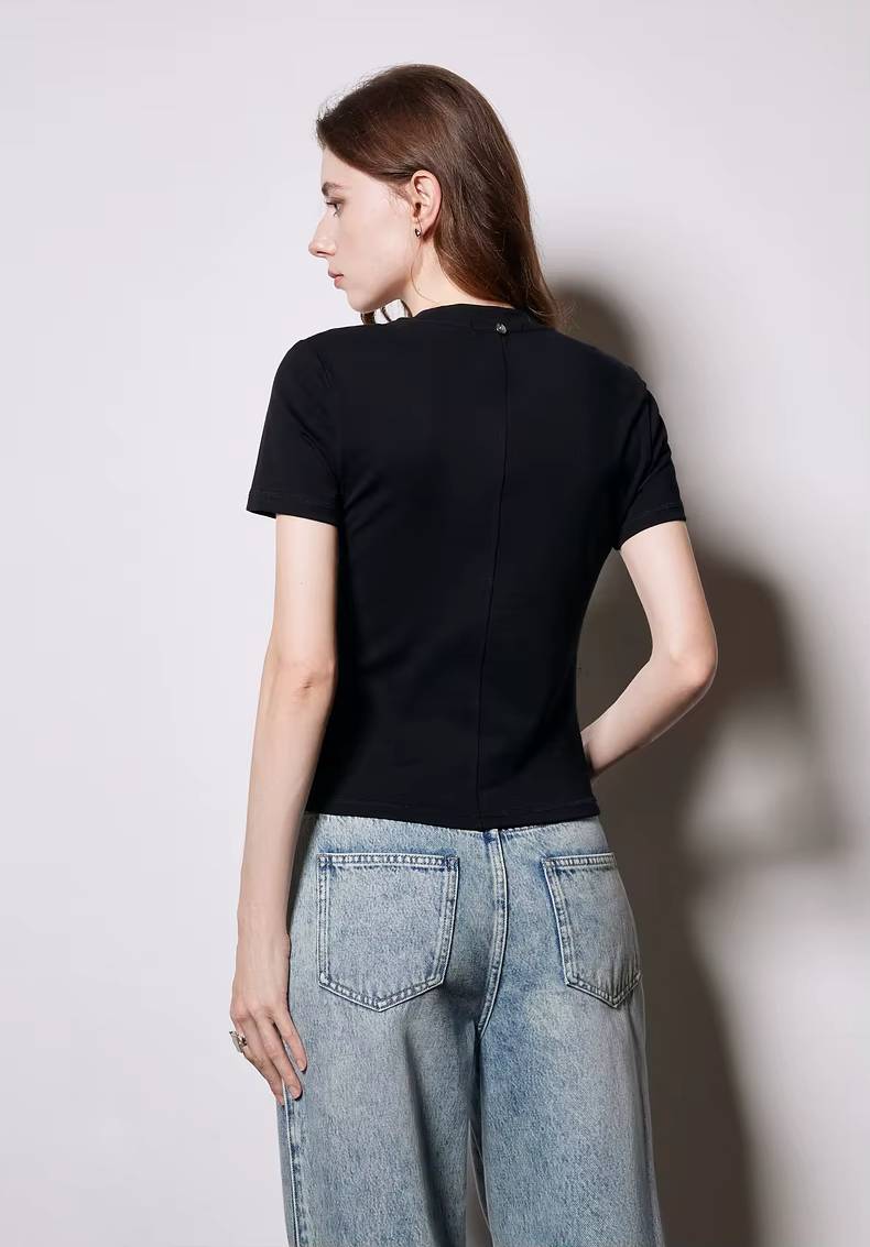 Casual O-Neck Short Sleeve Slim Fit Pullover Short T-shirt Mssza