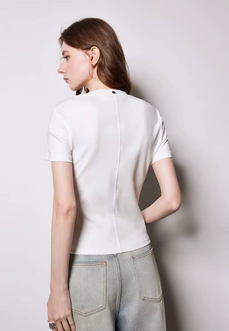 Casual O-Neck Short Sleeve Slim Fit Pullover Short T-shirt Mssza