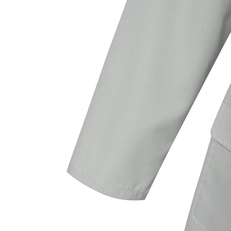 Casual OL Work Playsuits Elegant Solid Overalls Long Sleeve Lapel Neck Jumpsuits Dungarees Mssza
