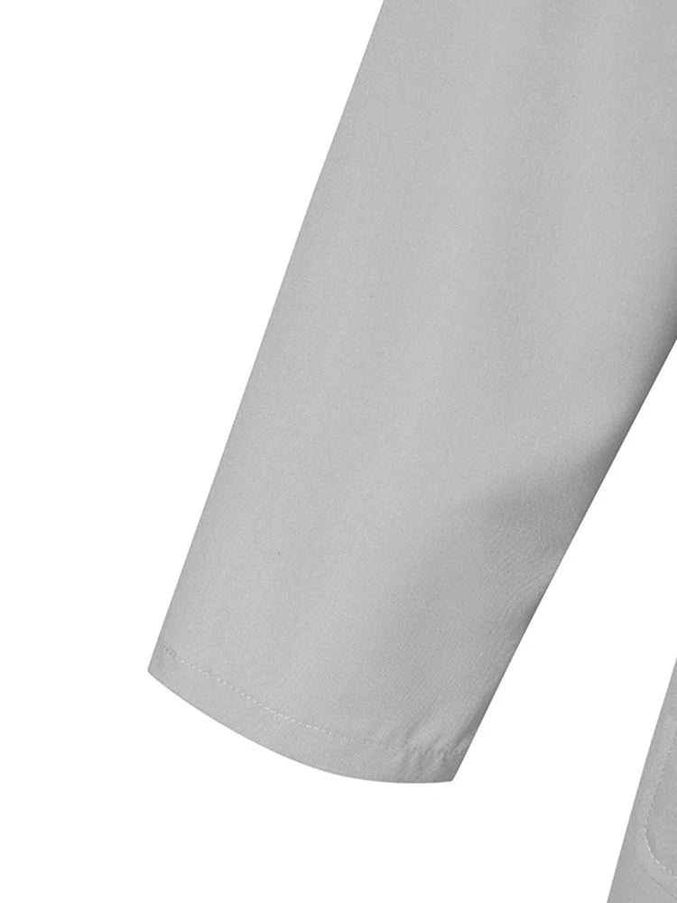 Casual OL Work Playsuits Elegant Solid Overalls Long Sleeve Lapel Neck Jumpsuits Dungarees Mssza