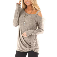 Casual Off-The-Shoulder Kink Leisure Loose T-Shirts Mssza
