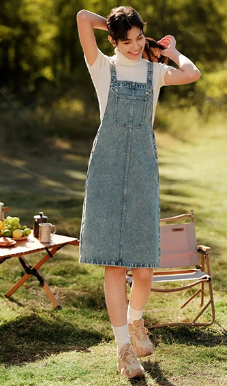 Casual Old Retro Street Trend Salt Style Slit Knee-Length Rompers Mssza