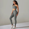 One Shoulder Crop Top High Waist Leggings Ribbed Two Piece Set Mssza