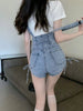 Casual Overalls High Waist Short Non Stretch Jumpsuit Romper Mssza