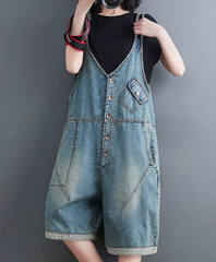 Casual Oversized Wide Leg Shorts Cargo Baggy Pants Straps Jeans Jumpsuits Mssza