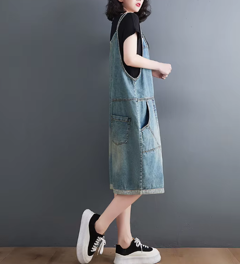 Casual Oversized Wide Leg Shorts Cargo Baggy Pants Straps Jeans Jumpsuits Mssza