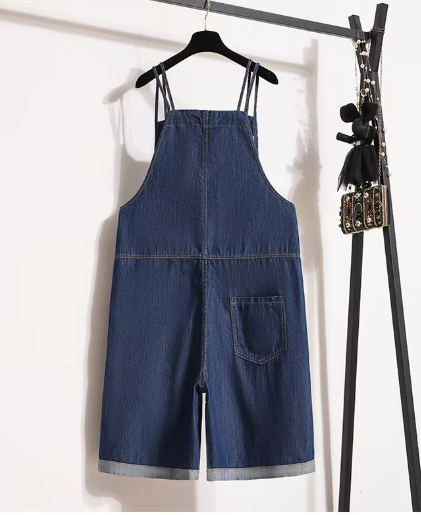 Casual Oversized Wide Leg Shorts Cargo Baggy Pants Straps Jeans Jumpsuits Mssza