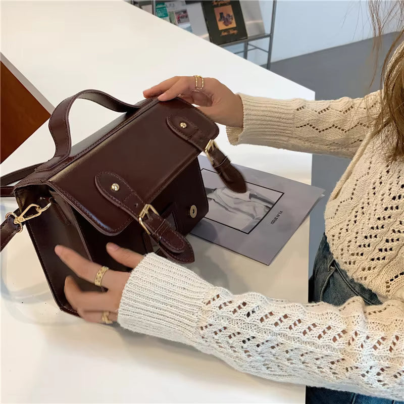 Casual PU Leather Cell Phone Pocket Versatile Crossbody Bags Mssza
