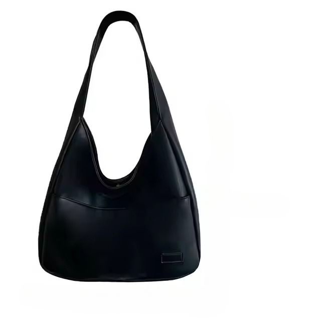 Casual PU Leather Large Capacity Retro Tote Soft Vintage Shoulder Bag Mssza