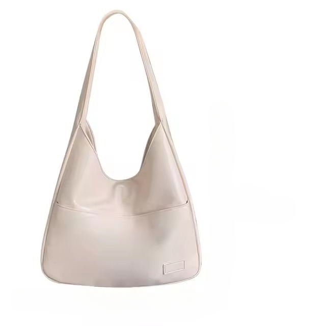 Casual PU Leather Large Capacity Retro Tote Soft Vintage Shoulder Bag Mssza