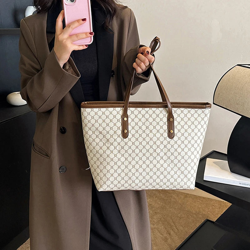 Casual PU Leather Large Capacity Shoulder Bag Mssza