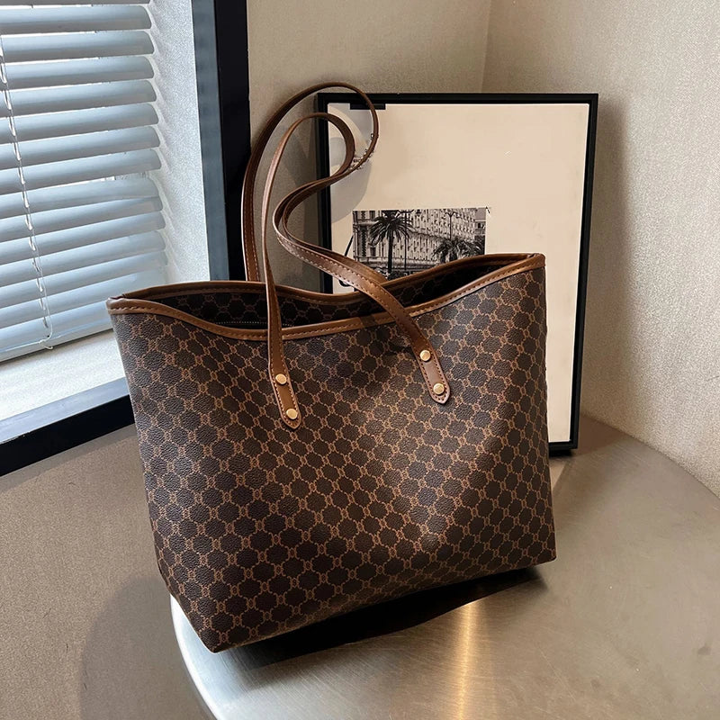 Casual PU Leather Large Capacity Shoulder Bag Mssza