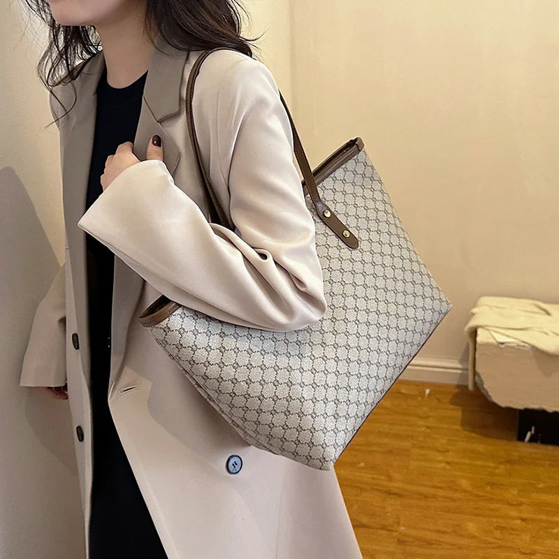 Casual PU Leather Large Capacity Shoulder Bag Mssza