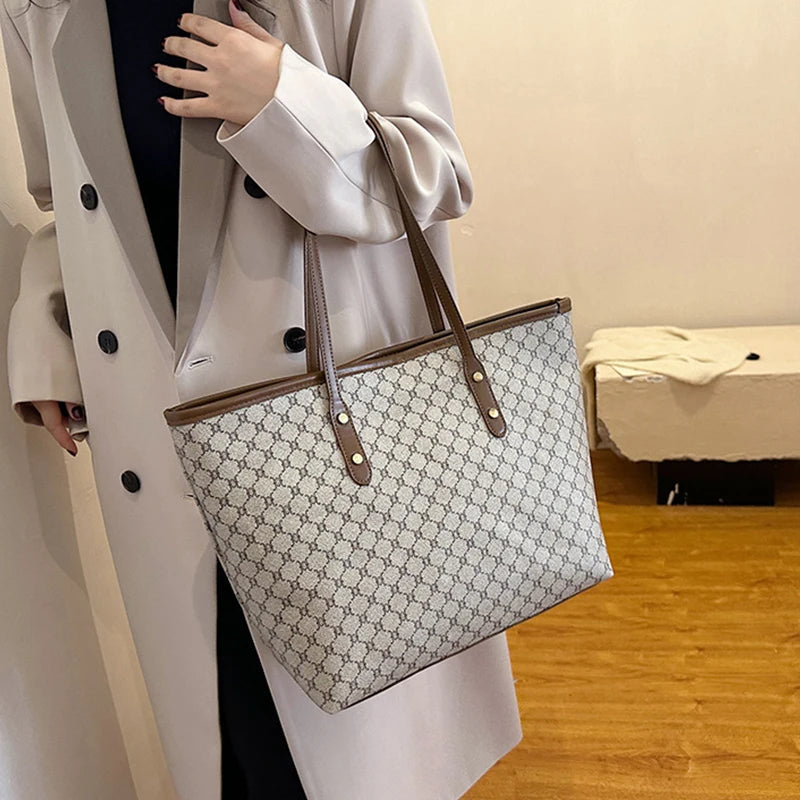 Casual PU Leather Large Capacity Shoulder Bag Mssza