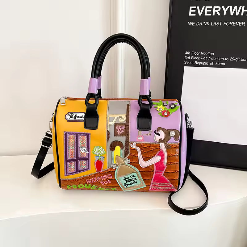 Casual PU Leather Large Capacity Zipper Messenger Handbags Shoulder Crossbody Bag Mssza