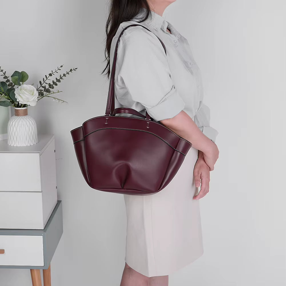 Casual PU Leather Trendy Shoulder High Quality Top-Handle Bag Mssza