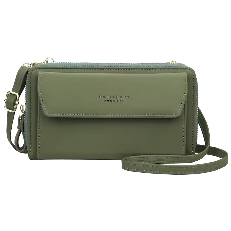 Casual PU Solid Top Quality Phone Pocket Small Shoulder Bag Mssza