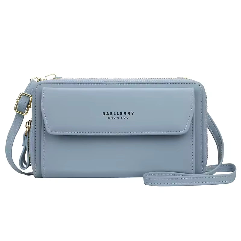 Casual PU Solid Top Quality Phone Pocket Small Shoulder Bag Mssza
