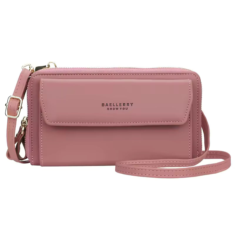 Casual PU Solid Top Quality Phone Pocket Small Shoulder Bag Mssza