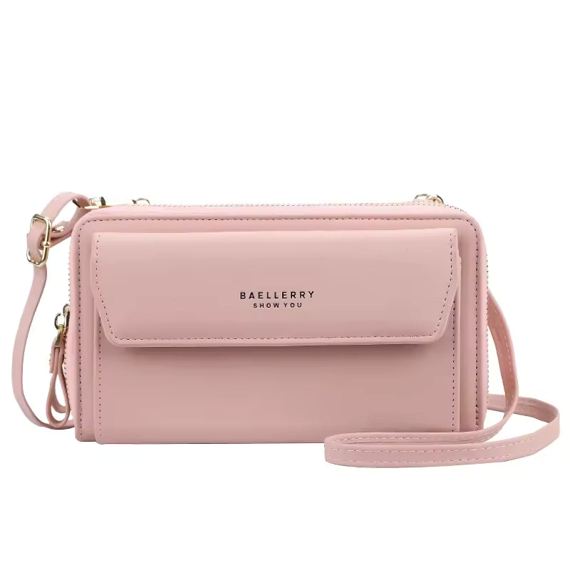 Casual PU Solid Top Quality Phone Pocket Small Shoulder Bag Mssza