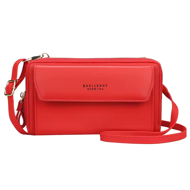 Casual PU Solid Top Quality Phone Pocket Small Shoulder Bag Mssza