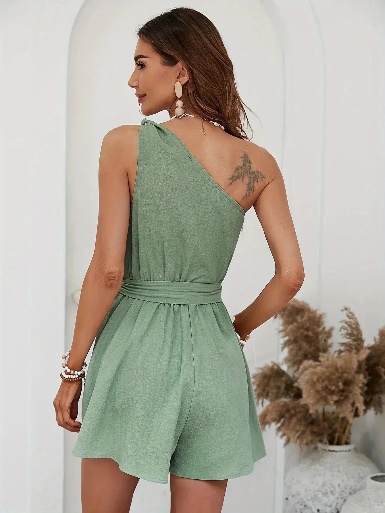 Casual Party Beach Sweet Retro Solid Color Streetwear Jumpsuit Mssza