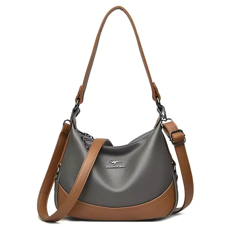 Casual Patchwork Sequined PU Leather Shoulder Crossbody Bag Mssza