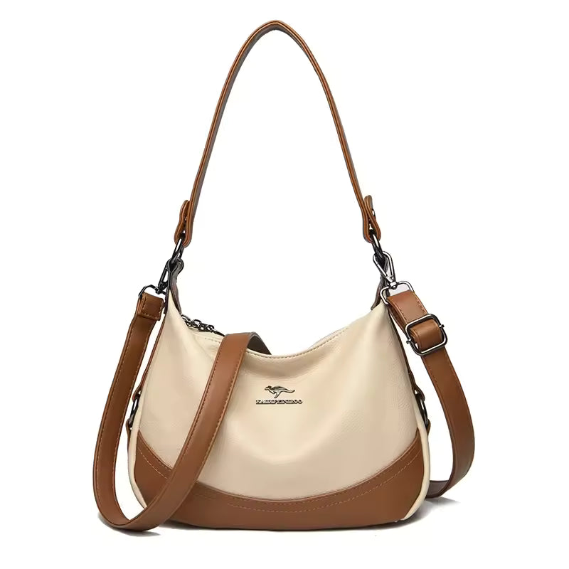 Casual Patchwork Sequined PU Leather Shoulder Crossbody Bag Mssza
