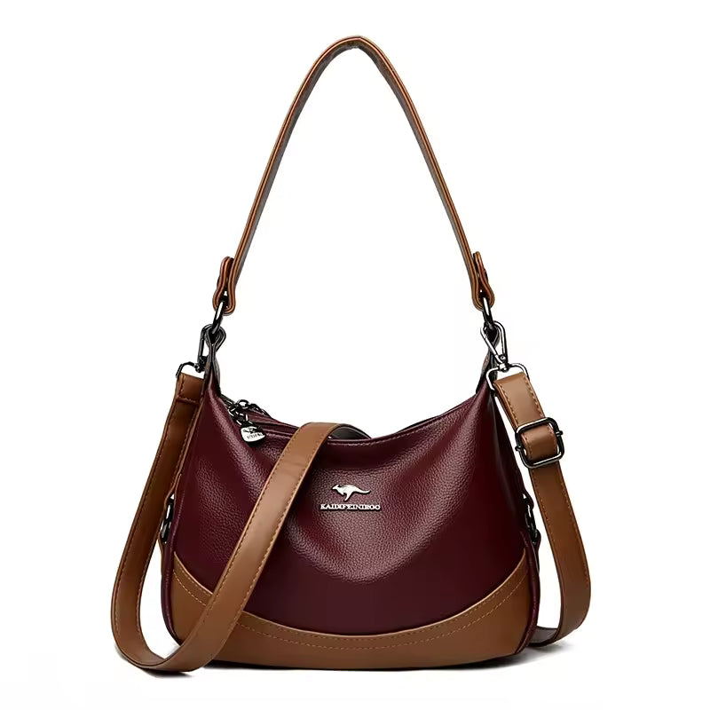 Casual Patchwork Sequined PU Leather Shoulder Crossbody Bag Mssza