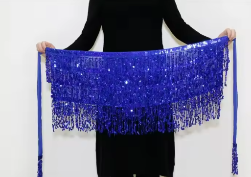 Casual Patchwork Sequins Tassel Performance Stage Belly Dance Mini Skirt Mssza