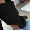 Casual Patchwork Solid Asymmetry Slim Long Sleeve Ruffle Top Mssza