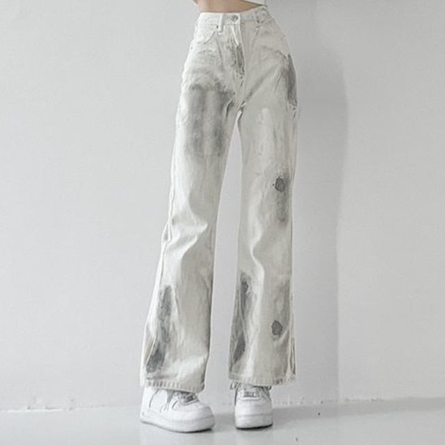 Casual Patchwork Streetwear Wide Leg Pants Mssza